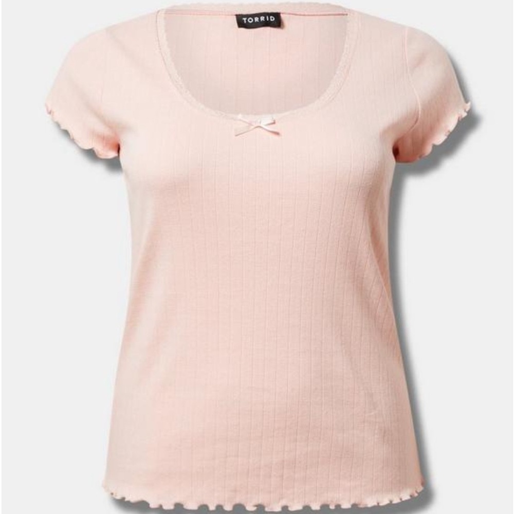 NWT Lace Trim Fitted Scoop Tee by Torrid